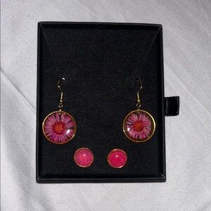 Pressed Flower Earrings and Stud Set